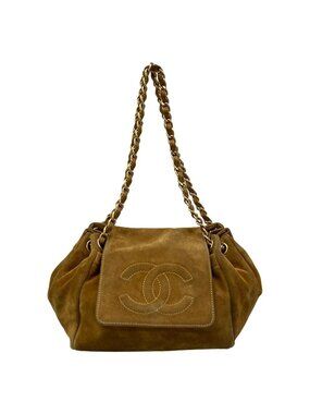 Chanel Shoulder Bag Brown Flap Chain Matt Togo